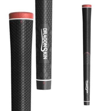 Imagem de DRAGON SKIN Grip De Golfe Red Cap Fire Firm 58 Rib Black - Design Patenteado Com Padrão Bloqueado, Tpe Para Firmeza Ideal, Desempenho Em Todas As Condições Climáticas, Extremidade Ergonômica Convexa