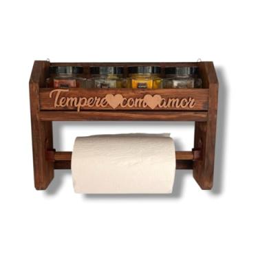 Imagem de Kit Porta Tempero de Parede Papel Toalha Galheteiro