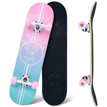 Imagem de Skate CLYCTIP 31x8" Double Kick 8 camadas de madeira de ácer rosa
