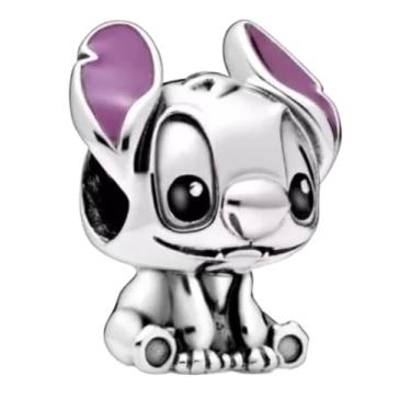 Imagem de Berloque Stitch para Pulseira, Banhado a Prata 925, Pingente Decorativo, 0,7 cm