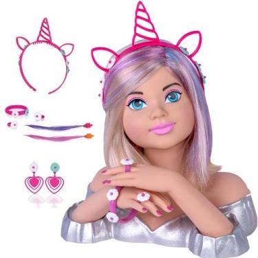 Imagem de Boneca Para Pentear Charmosa Unicórnio - Cotiplás Brinquedos, Rosa
