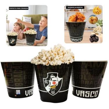 Imagem de Balde Para Pipoca Grande 2,5L Time Escudo Vasco Oficial - Brasfoot