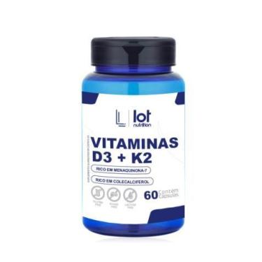 Imagem de Vitamina D3 2.000UI + K2MK7 60 cápsulas Absorção D+K Ossos Fortes - LO