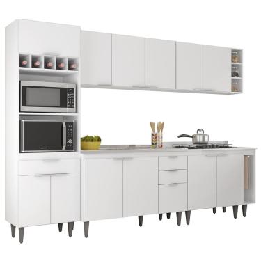Imagem de Armário de Cozinha CP07 Com Pia 120cm Pérola Z34 Branco     - Mpozenato