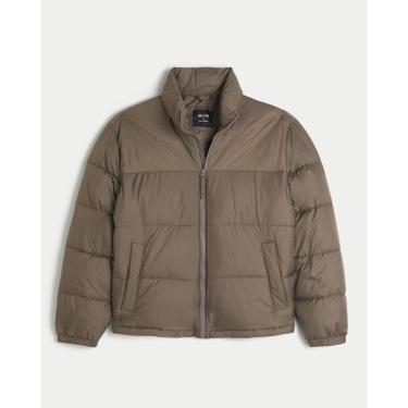 Imagem de Jaqueta Puffer Masculina Hollister Boxy Marrom