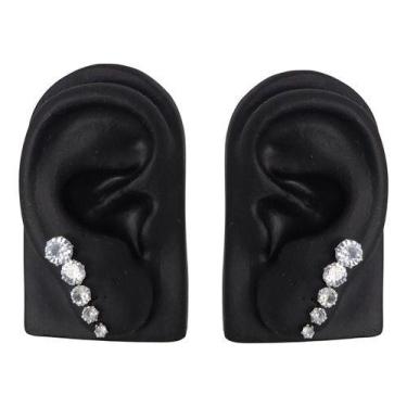 Imagem de Conjunto 5 Pares Brincos Ponto Luz 15 Mm Zirconia Prata 925 - Bellavie