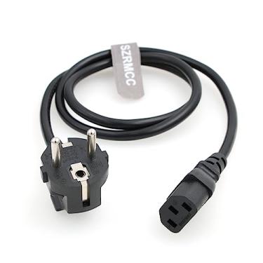 Imagem de SZRMCC Cabo de alimentação UE Europa Schuko Plug para C13 IEC60320 C13 padrão para CEE7/7 2 pinos Cabo de extensão de alimentação CA europeu para PC TV Monitor PDU UPS Services 10A 1m (Schuko CEE7/7 a