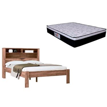 Imagem de Colchão Casal Ortopédico Foggia Sogni + Cama Invicta Atacama-Jatobá