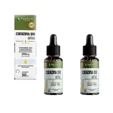 Imagem de Kit 2 Coenzima Q10 200mg Líquida 2x30ml maracujá Floral Ervas do Brasi