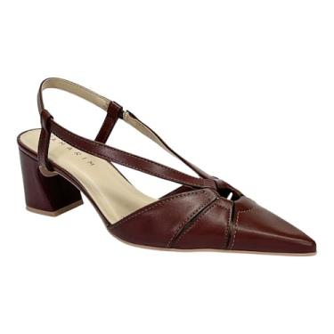 Imagem de Sapato Ramarim Slingback Salto Bloco 2516232 Marrom Rum