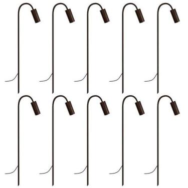 Imagem de Kit 10 Luminárias Chão Balizador Espeto Jardim Marrom 80Cm - Single Li