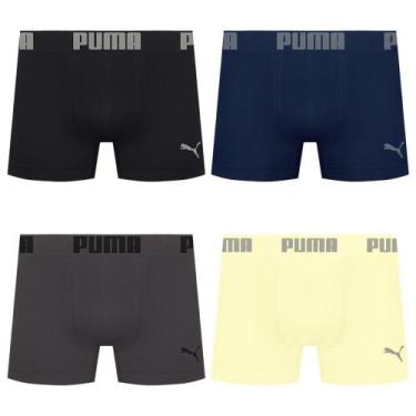 Imagem de Kit 4 Cuecas Puma Boxer Sem Costura Masculina, EG