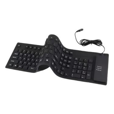 Imagem de Teclado Flexível De Silicone Usb Dobrável Notebook Pc Tablet - YooY.Ai