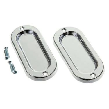 Imagem de Puxador Concha de Sobrepor Para Porta ou Janela De Correr Latão Cromad