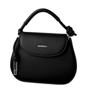 Imagem de Bolsa Feminina Transversal com Alça em Corda Espaçosa Couro (Preta)