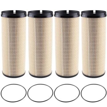 Imagem de Filtro de combustível de 4 peças compatível com Kenworth T680 T880 W900 L6 14,9L 2013-2020, compatível com Peterbilt 567 579 2020, substitui K37-1021 L5113F PF46236 FS20207 WF1010 566 R 6176XL10