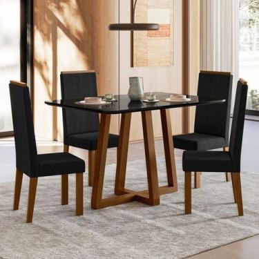 Imagem de Conjunto Sala de Jantar 4 Cadeiras Livia - Sonetto Móveis