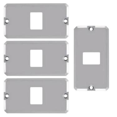 Imagem de 4 Tampa Condulete Alumínio Tomada Rj Medida 3/4 Sieg