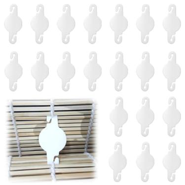 Imagem de Pacote com 20 clipes de corda para persiana de enrolar compatível com radiance, clipes de cordão para cortinas e persianas, clipes de substituição de persiana de bambu para uso externo