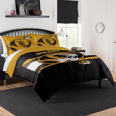 Imagem de Conjunto de edredom Missouri Tigers – roupa de cama Missouri para dormitórios, quartos de hóspedes, trailers, portas traseiras e decoração de dia de jogo Mizzou, casal/queen