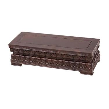 Imagem de ZzleoyuUUs-12 Base de suporte de exibição retangular bule de ébano base de bonsai, vasos plantas escultura suportes de exibição decoração suporte de exibição (grande)