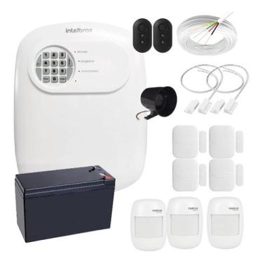 Imagem de Kit Alarme Híbrido Intelbras 9 Sensores e 100m de Cabo via App
