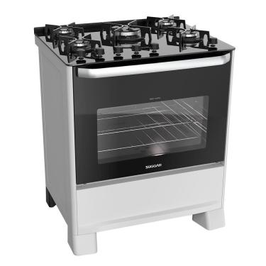 Imagem de Fogão de Piso 5 Bocas Suggar Best Glass Branco Bivolt