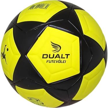 Imagem de Bola de Futevôlei Dualt Profissional Amarela e Preta – Alta Performance para Praia e Quadra – Tamanho Oficial