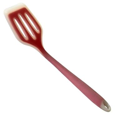 Imagem de Espátula branca com borda de silicone para fritar, conjunto de utensílios de cozinha antiaderentes para fritar ovos