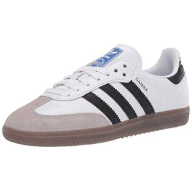 Imagem de adidas Tênis masculino de ginástica de gola baixa, Branco/preto/granito, 4.5