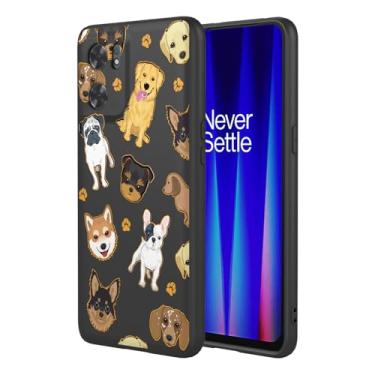 Imagem de HTXWXJC Capa de telefone para OnePlus Nord CE 2 5G, Oppo Reno7 SE 5G IV2201 capa à prova de choque flexível bumper TPU capa macia padrão cão capa de telefone para OnePlus Nord CE 2 5G cachorro preto