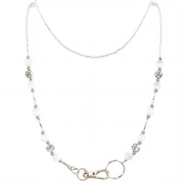 Imagem de SUNNYCLUE 1 caixa, 2 peças, porta-chaves com contas, porta-chaves de vidro, longo, prata, colar, organizador, antiperda, chaveiros para Natal, mulheres, bolsas, artesanato, suprimentos para adultos