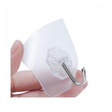 Imagem de Kit 5 Ganchos Adesivados Transparente para Parede - 10Store