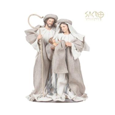 Imagem de Imagem Sagrada Família Resina Com tecido 42cm Importada - Sacro