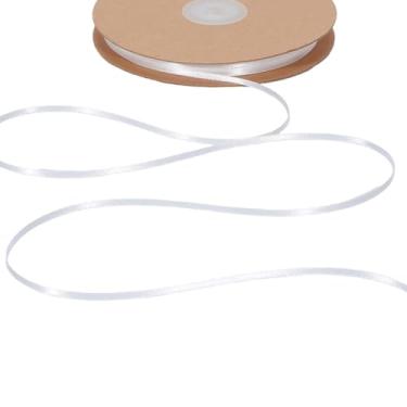 Imagem de LaRibbons Fita de cetim branca 1/20.3 cm 100 jardas fina fita de seda dupla face para buquê de flores, artesanato, embrulho de presente, decoração de Natal de casamento