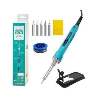 Imagem de Conjunto De Ferro De Solda Digital LCD De Temperatura Ajustável 90W, A