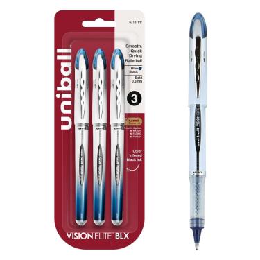 Imagem de Canetas esferográficas Uni-Ball Vision Elite BLX Bold Blue 0,8 mm, pacote com 3