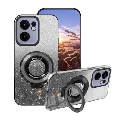 Imagem de Wousunly Compatível com Oppo Reno 13 FS 5G capa de silicone com glitter, revestimento para Oppo Reno 13F 5G capa de telefone transparente camada dupla removível TPU macio à prova de choque capa fina