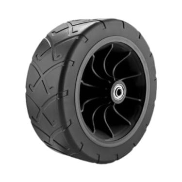 Imagem de predolo Carrinho de praia dobrável com rodas, reparo e manutenção de rodas de carrinho de praia de 19 cm para uso externo, praia, jardim, camping, de mão, Preto