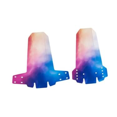 Imagem de Fenteer 2x para- de bicicleta, cobertura dobrável para mountain bike, suporte dianteiro e traseiro para bicicletas com pneus largos, Azul Rosa