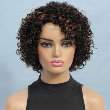 Imagem de Peruca UDU Ombre Curly Human Hair Short para mulheres negras P1B/30
