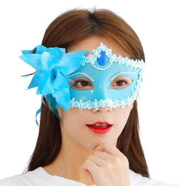 Imagem de Máscara Flor e Strass Festa Baile De Gala Show Eventos Feiras Cores M7