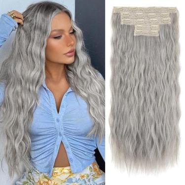 Imagem de Extensões de cabelo Clip in REECHO Silver Grey 60 cm 240g HE002