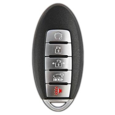 Imagem de KeylessOption Substituição De Chaveiro Para Nissan Rogue, 2017-2020, 5 Botões, Branco/Preto, Plástico