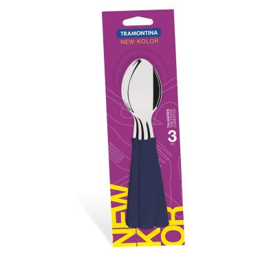Imagem de Conjunto de Colheres de Mesa New Kolor com Lâminas em Aço Inox 3 Peças Tramontina