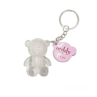 Imagem de Gloss Labial Hidratante com Brilho Vivai Teddy Ursinho – Chaveiro Fofo Portátil, Hidrata e Realça os Lábios, Maquiagem Prática para Bolsa (Cor 1)