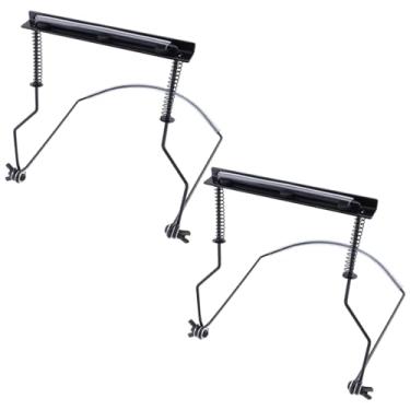 Imagem de Geesatis Suporte de pescoço de gaita de 10 furos, suporte ajustável de metal, suporte de gaita profissional, preto, 2 peças