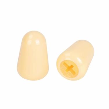 Imagem de Banworks Tampa de interruptor de guitarra de 3 vias, ponta de interruptor de guitarra de 5 vias para guitarras elétricas Fender/Squier Strat ST Tele, pacote com 2 JT/DWQM-05 creme claro