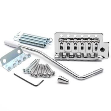 Imagem de Conjunto de ponte de guitarra vintage de 52,5 mm ST Guitar Tremolo Bridge para substituição de guitarra elétrica Squier/Mexico Fender Strat Stratocaster (cromada)