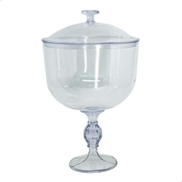 Imagem de Taça Americana Exclusive Com Tampa 1,250L Confeiteiro Para Sobremesas e Doces Decoração (Transparente)